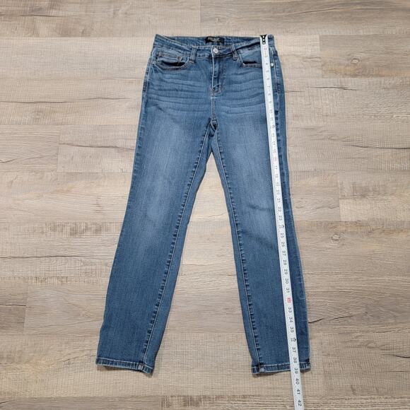 Judy Blue Mid Rise Tummy Control Skinny Jeans Size 30 Medium Wash Stretch - Picture 7 of 10